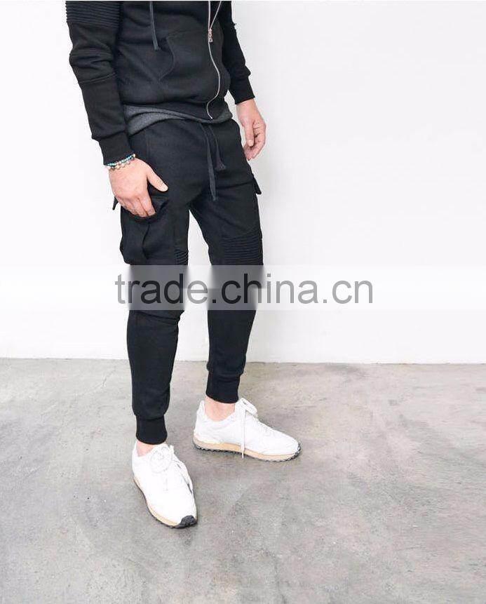 Biker Seaming Cargo Sweatpants Sweatpants Black Standard Sports