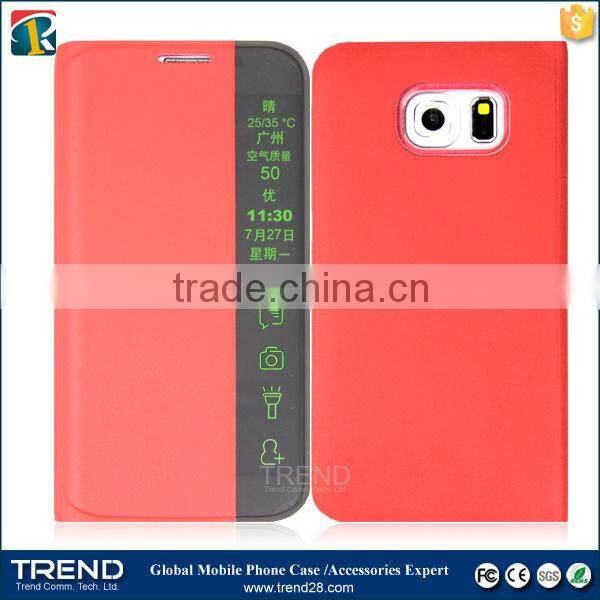 china supplier smart flip leather case cover for Samsung S6 edge
