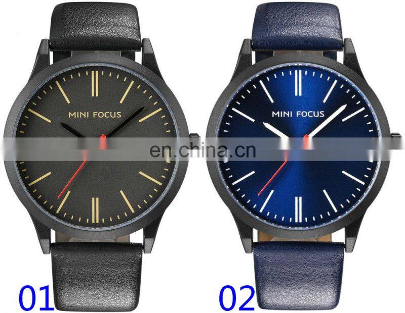 Mini Focus MF0058G Fashion Design Leather Quartz Movement Luxury Men Watches