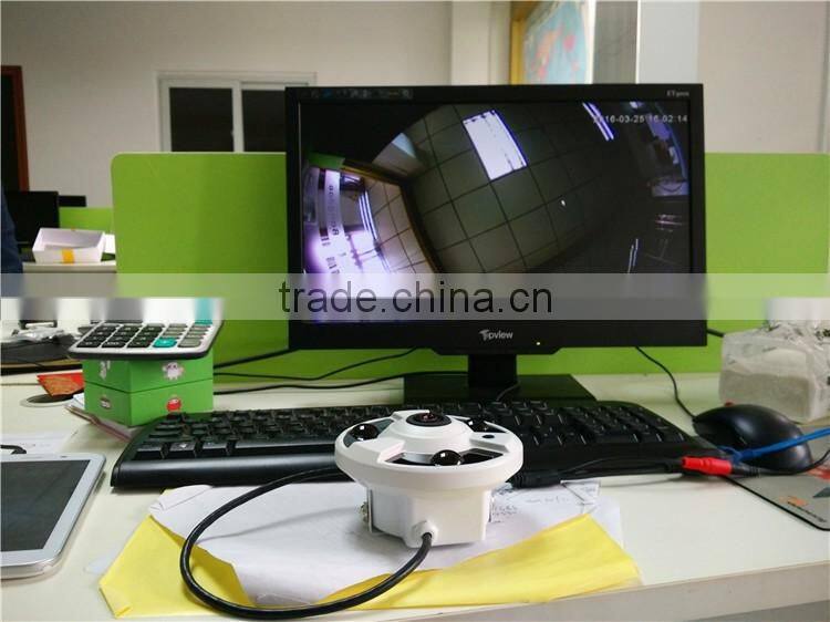 Cloud CMS/APP/Web Online Monitor Metal Casing 360 Degree Fisheye Lens IP Camera 1080P@25FPS Equipped with 1/2" Sony CCD Sensor