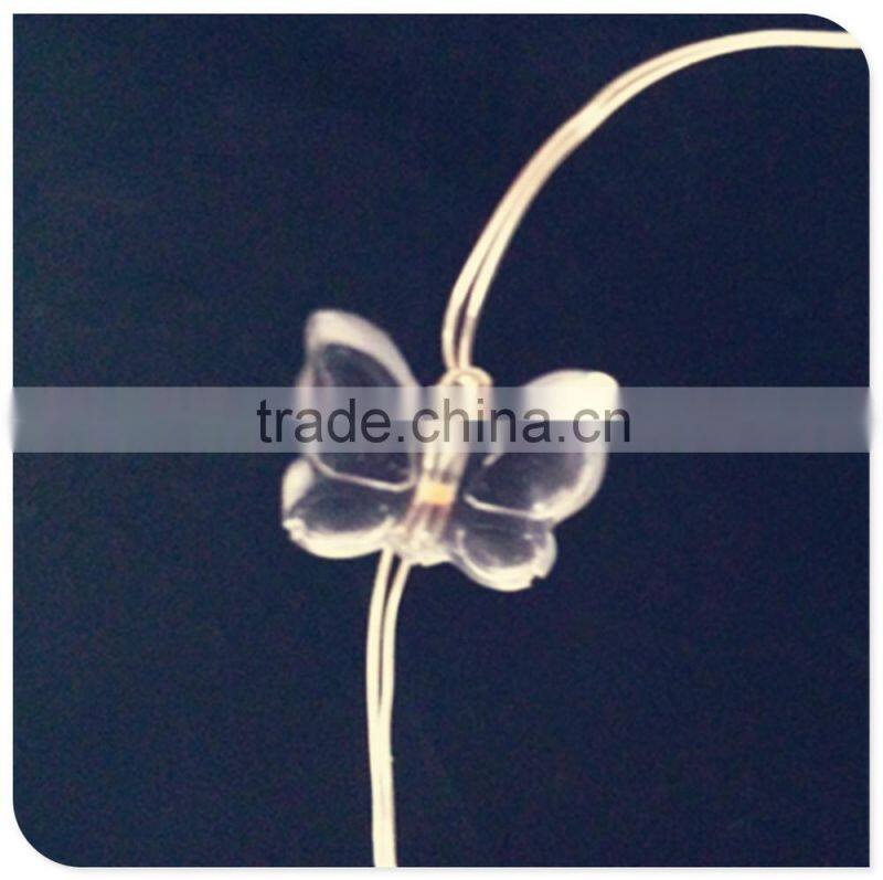 purple color small butterfly copper wire battery operated led christmas lights