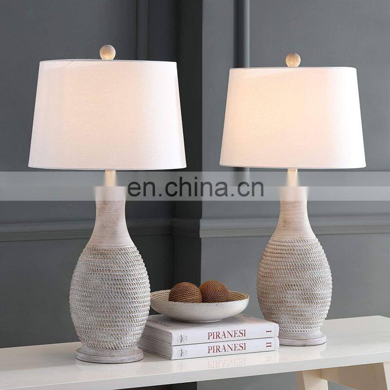 Hot sell American Vintage table lights for living room hotel home decoration top white pot ceramic table lamp