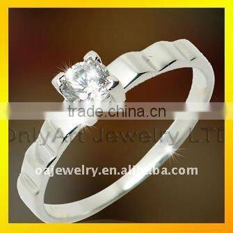 cheap China fashion jewelry classic simple silver vintage wedding jewelry lady CZ ring with rhodium plated