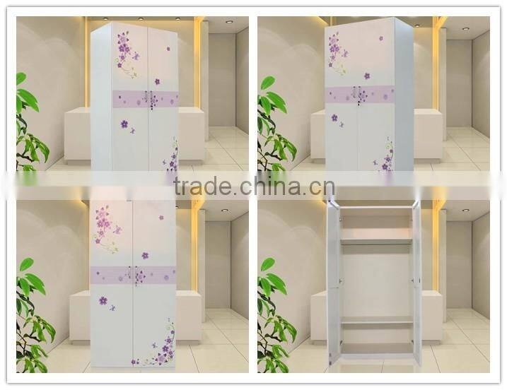 2016 Portable Double Door Closet Storage Bedroom Space Clothes Organizer Wardrobe wooden almirah designs