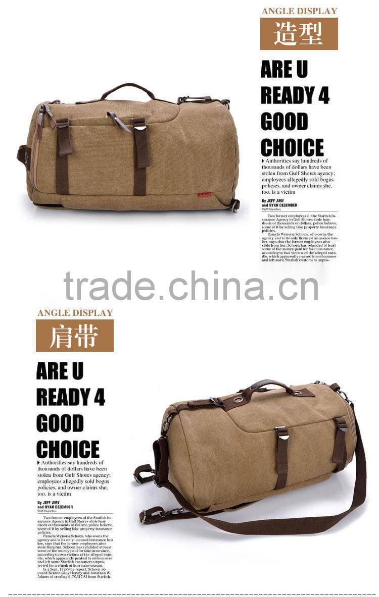 New style mult-function cylindric canvas shoulder bag/leisure bag/causal bag/student bag/travel bag/pack bag/tote bag/backpack/m