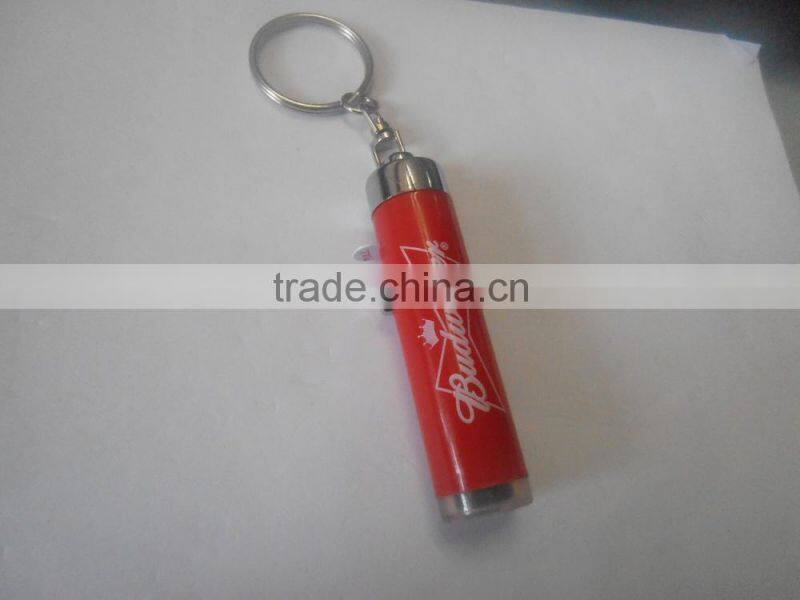 metal Led projector Light Keychain Flashlight With Carabiner all logo can be design keychain lamp