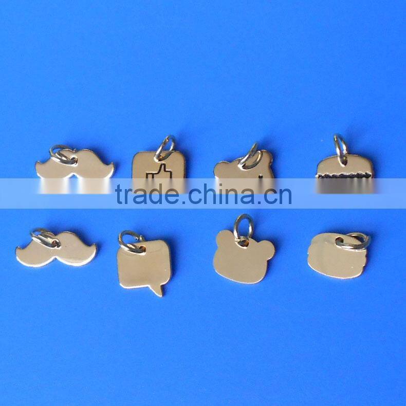 New custom fashion metal pendant silver/gold/black tag