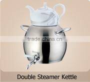 2014 High Quality Hot Sale Stainless Steel Double Tea Pot Kettle Set