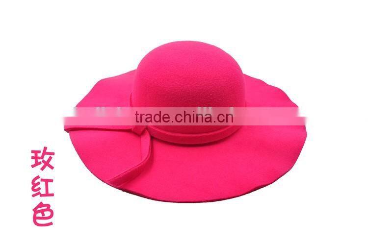 Wholesale Fashion Ladies Women Wide Brim Floppy Wool Felt Hat