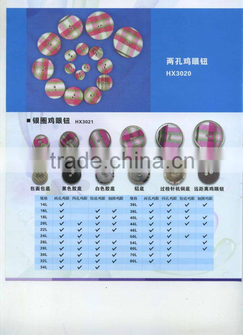 Round Shape Fabric Covered Button with eyelet -- F1413