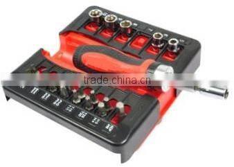 23pc Professioanl High Quality Ratchet screwdriver with sockets & bits hand tool set