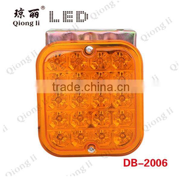 high quality steel bracket PC lens 24v led red universal square lamp red