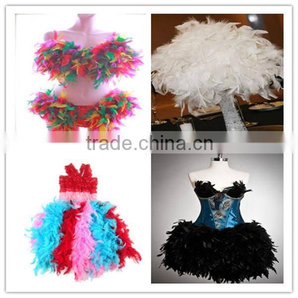 Wholesale Feather Boas And Rainbow Sectioned Turkey Feather Boa For Wedding Supplies
