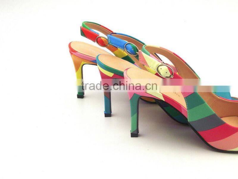 new arrival thin high heel rainbown women sandals