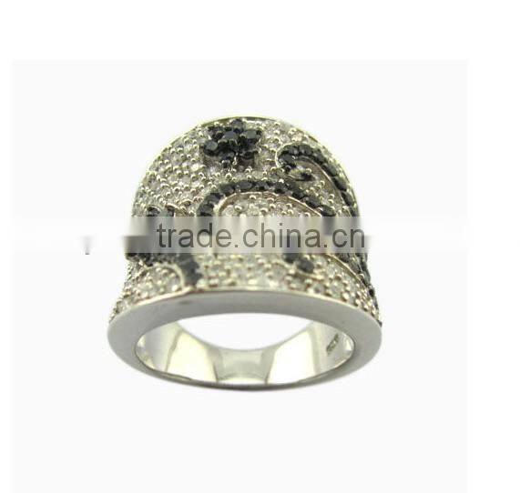 fashion factory direct silver men ring/plating rhodium ring