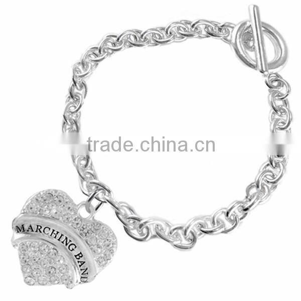 Genuine Austrian Clear Crystal "Dancer" Charm Chain Link Bracelet