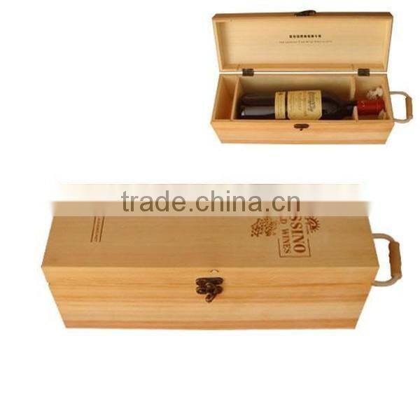 Customized Single Bottle Wine Wooden Box