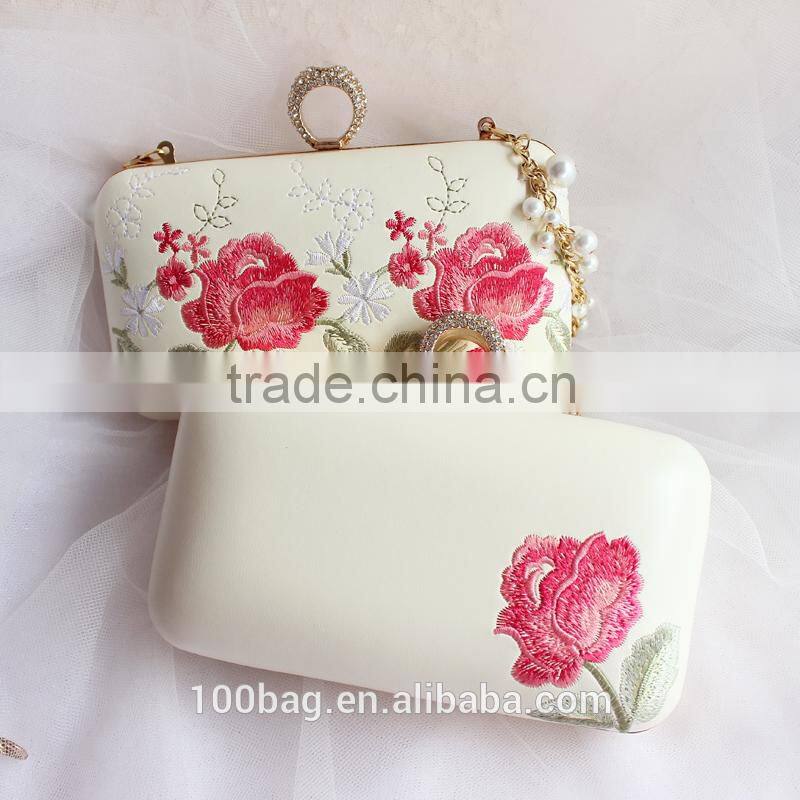 stylish fashion classical fancy print tassel pu leather clutch evening bag manufactures china