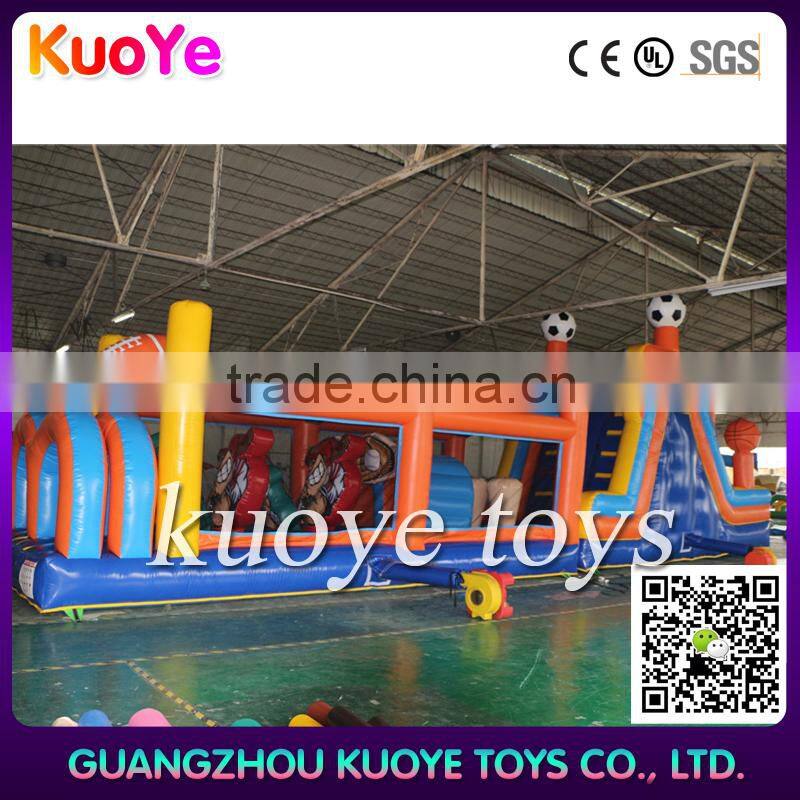 hot sale large inflatable sport game,inflatable obstacle course, kids playground inflatable obstacle with slide