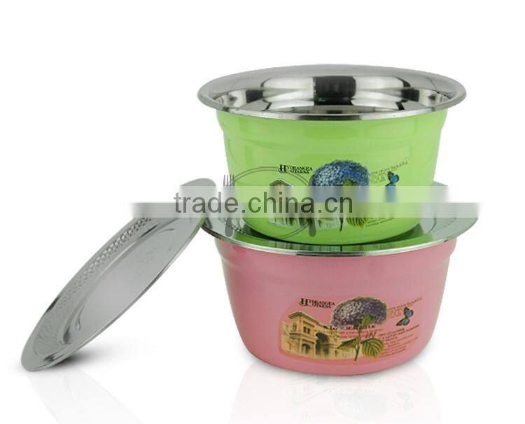 stainless steel oil bowl wi th steel lid