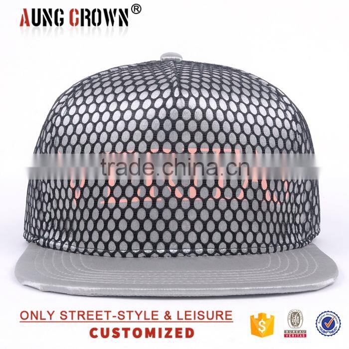 Flat brim plain snapback hat 5 panels