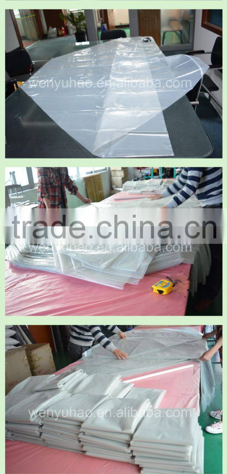 PE-LD Plastic Heat Seal large clear plastic flat square bottom packing bag