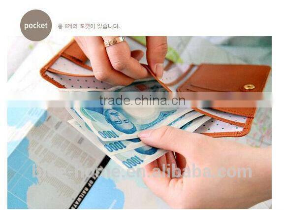 Charming fancy passport purse case Cute short multi pattern trip passport document holder with clear plastic inner