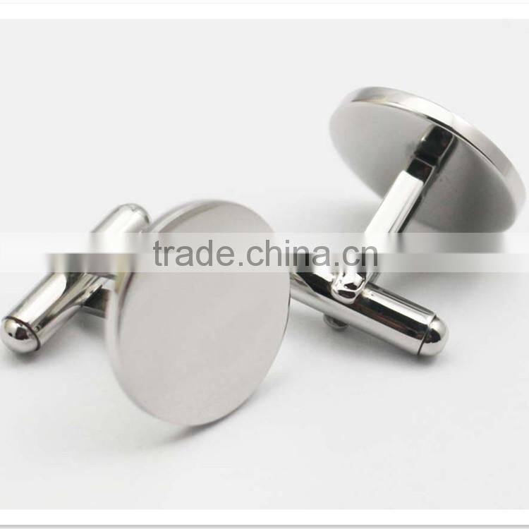 Personalized Your Logo Sliver Oval Blank Cuff Links