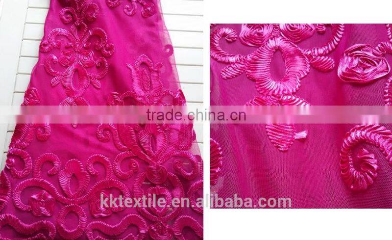 Purple Chemical Lace Satin Embrodiery Design 2015
