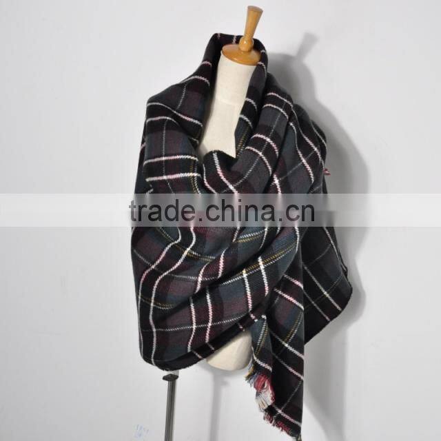 New product high quality fashion pallium/big Grid warm shawlWJ-666