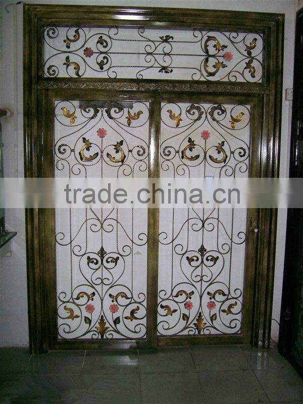 modern wrought iron security screen door