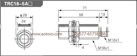 infrared sensor switch M18 TRC18-5AO connnector proximity switch cross reference detection sensor