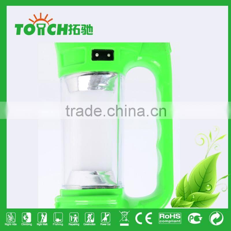 Multifunctional LED Plastic Solar Rechargeable Flashlight Lamp With Charger Plastic Camping Light Lamps