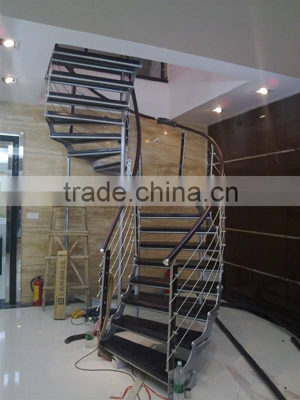 China leading customized steel Curve stairs factory supplier