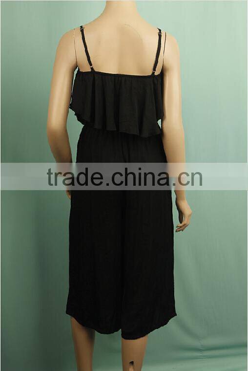 Summer backless black women minions jumpsuit WD14123469