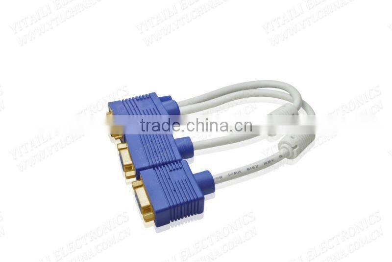 High quality 15pin VGA cable with two ferrites