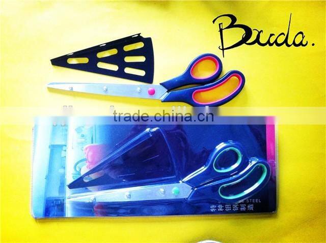 2016 Rubber handle multifunction stainless steel pizza scissors BD-S1700