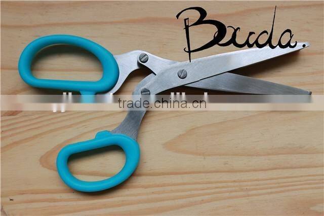 Multifunction 5 blade stainless steel herb scissor with PP+TPR handle BD-S1643