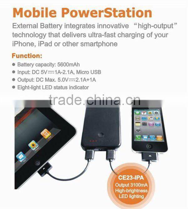 rechargeable External battery charger for ipad,iphone or other smartphone