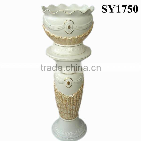 36 inch brown antique pot ceramic roman columns