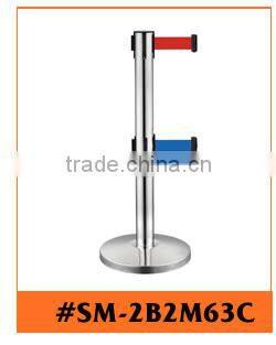 Stainless Steel Material Polish Finish Promotional Crowd Control Retractable Belt Barrier