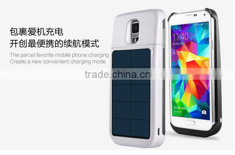 Private model solar battery case for Sam sung S5, portable wireless power bank, high quality wireless charger with custom logo
