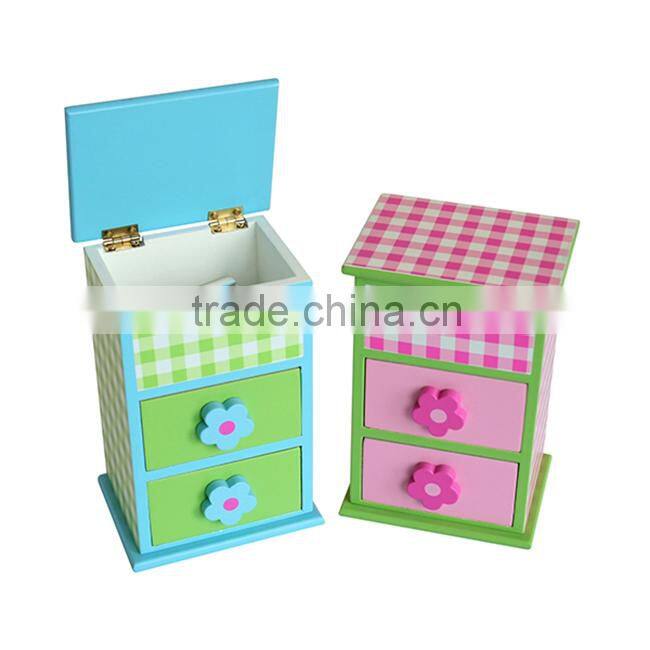 Decorative wooden mini drawer box ,flower pattern small storage drawer