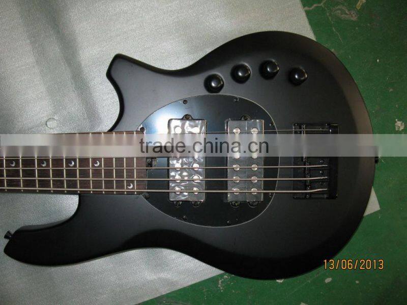 6 string bass guitar musicman black matte color active pickups