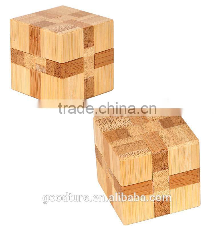 2015 Hot Sale Bamboo IQ Intelligent Puzzle Magic Puzzle Kongming Lock Brain Teaser Model Number GAD1120