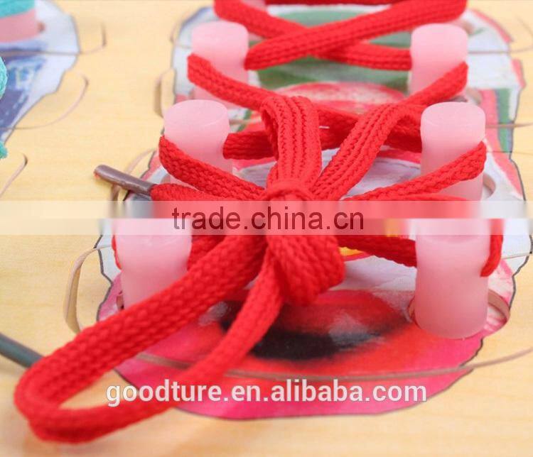 2 In 1 Games Wooden Shoes Puzzles And Tie The Shoelace