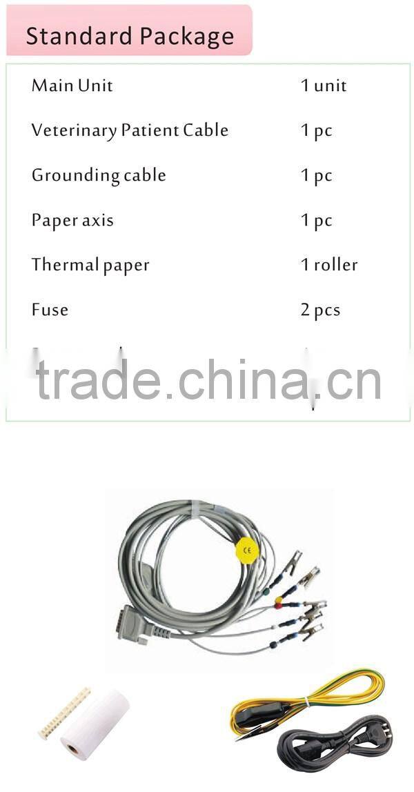 MSLEC25-4 High Quality 3 Channel Veterinary ECG Machine/ECG Machine for Pets