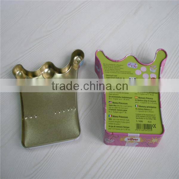 crown shaped cute candy metal tins for kids