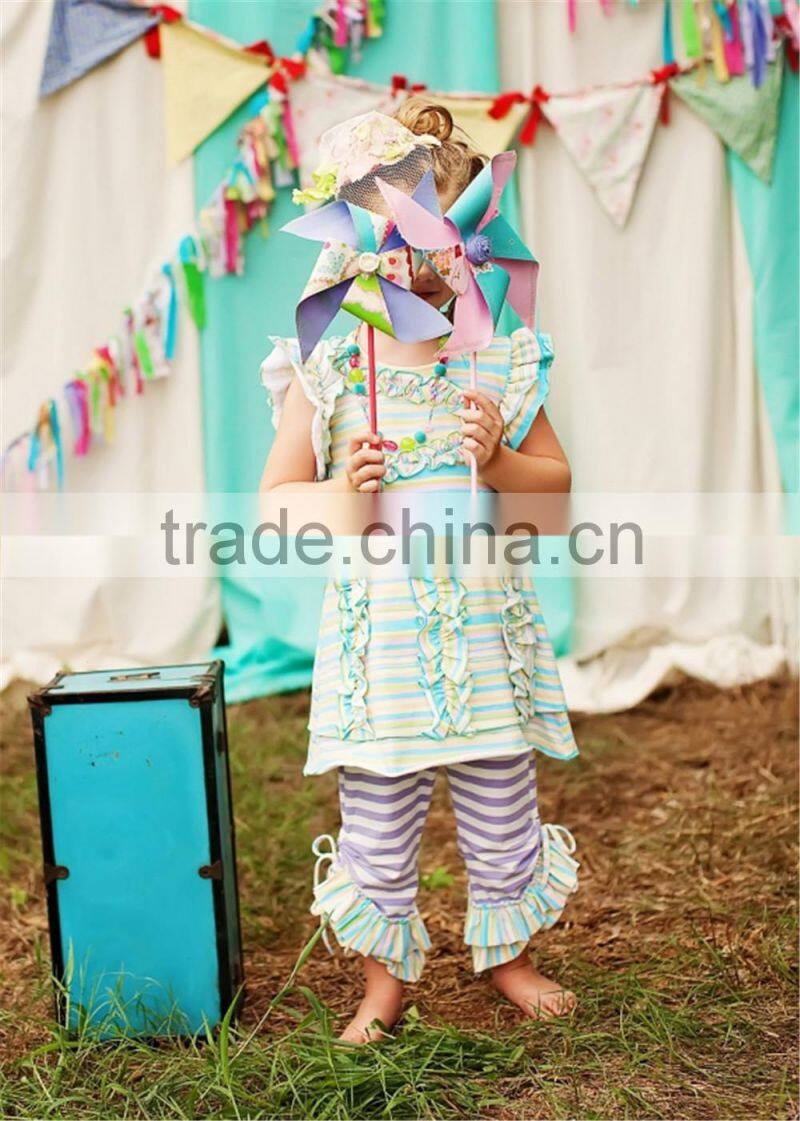 china cheap wholesale baby girl triple ruffle rugby clothes