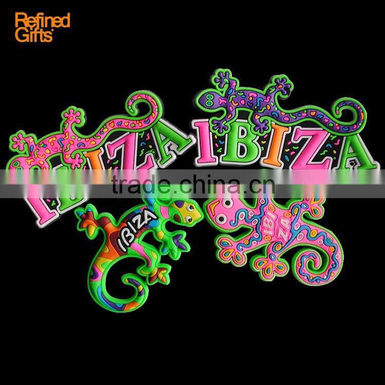 Creative IBIZA Gecko PVC Rubber 3D Fridge Magnets OEM Menufacture ECO-friendly